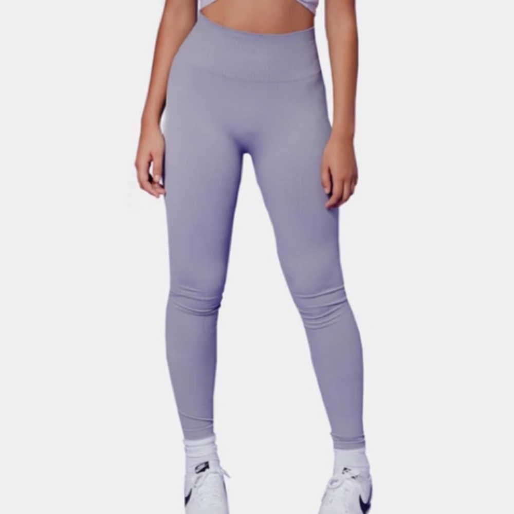 Sacré ribbed light purple leggings